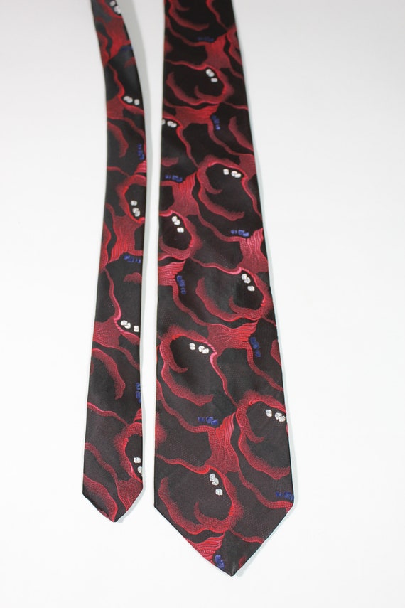 1970s 80s YSL Yves Saint Laurent Dress Tie. Black… - image 2
