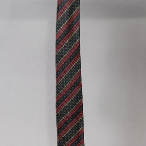 Emilio Pucci 1960s Vintage Tie. Red Black Silver Stripe Mid Century Modern Pattern. Rare Find. Silk. Gogovintage. Free Shipping image 2