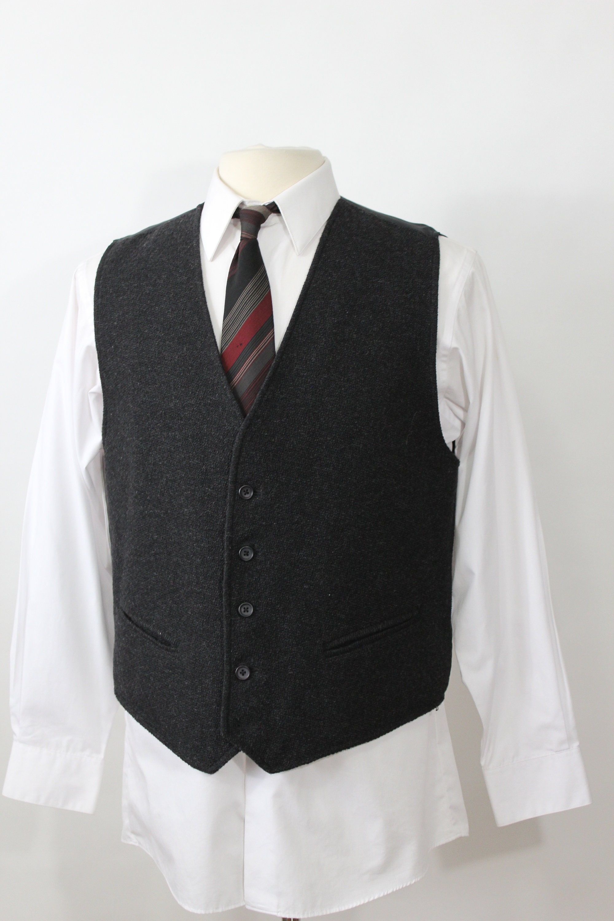 Mens Black Vest. Textured Wool Blend Vest. Suit Vest. Dress | Etsy
