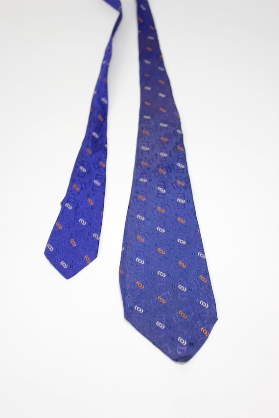 Rare 1930s Dress Tie. Vintage. Purple Copper Silv… - image 2