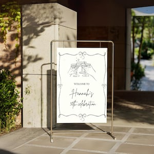 Elegant Party Welcome Sign • Whimsical Canva Template for Birthday or Bridal Celebrations • Instant Download