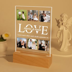 Personalized Photo Night Light as Wedding, Custom Photo for Couple Night Light, Led Lamp with Name, Couple Photo Lamp, Birthday Gift for Her