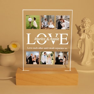 Personalized Photo Memorial Night Light for Her/Him,Couple Photo Lamp,Custom Led Night Light,Wedding Gift,Birthday Gift For Firends Couple