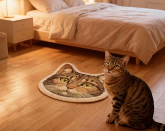 Personalized Pet Mat Made from Portraits,Custom Animal Mat,Pet Carpet,Handmade Tufted Rug,Pet Memorial Gift,Pet Lover Gift,Gifts for Pets