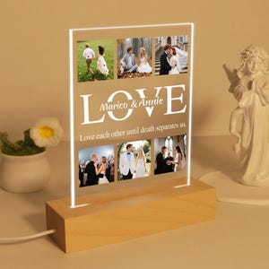 Acrylic Picture Frame with Light, Personalized Photo Night Light, Unique Night Lights, Birthday Gift for Couple, Custom Frame with Lamp
