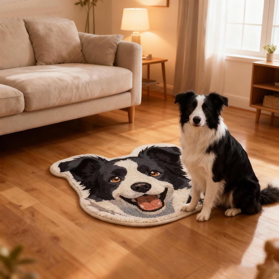 Custom Pet Portrait Mat for Dog/Cat,Personalized Pet Mat,Custom Dog Portrait, Animal Rug, Pet Carpet, Gifts for Pet, Pet Lover Birthday Gift