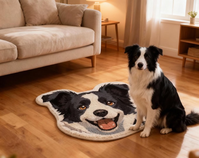 Custom Pet Portrait Mat for Dog/Cat,Personalized Pet Mat,Custom Dog Portrait, Animal Rug, Pet Carpet, Gifts for Pet, Pet Lover Birthday Gift