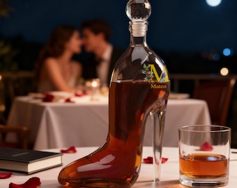 Personalized High Heel Wine Bottle Decanter: Unique Wedding Anniversary Gift Custom High Heel Bottle Engraving, Wedding Valentine's Day Gift