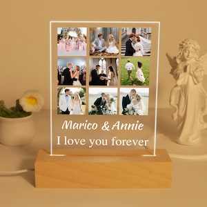 Personalized Photo Night Light Plaque, CustomAcrylic Photo Night Lamp, Couples Gift, Anniversary Gift for Her/Him, Birthday Gift For Couple
