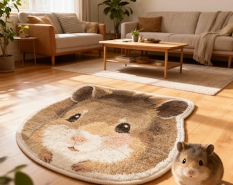 Custom Pet Portrait Rug, Faux Cashmere Animal Mat, Personalized Gifts