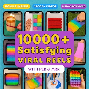 10 000+ Viral ASMR Satisfying Reels Pack PLR/MRR – TikTok, Instagram & YouTube Shorts: slime, soap cutting, crafts, shredding and more