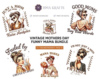 Vintage Muttertag PNG Bundle - Vintage Muttertag Designs (Instant Download)