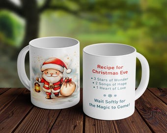 Emballage de tasse de Noël Père Noël PNG | Citation du réveillon de Noël (téléchargement numérique)