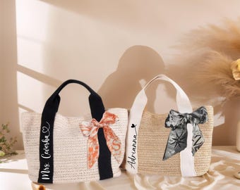 Personalized Straw Bag Beach Bag, teacher tote bag gifts,Customized Straw Bag, Bridal Shower Bag, Custom Beach Bag, Bridesmaid Beach Bag