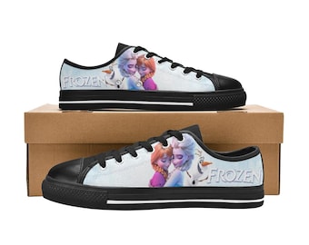 Frozen Custom Low Top Canvas Sneakers Personalized Shoes for Kids or Adults