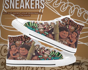 Moana High Top Shoes Custom Canvas Sneakers
