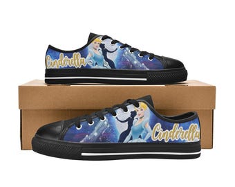 Cinderella Low Top Shoes Custom Canvas Sneakers for Kids & Adults
