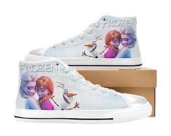 Frozen Custom High Top Canvas Sneakers Personalized Shoes for Kids or Adults