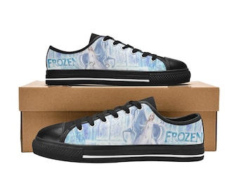 Frozen Custom Low Top Canvas Sneakers Personalized Shoes for Kids or Adults