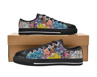 Zapatillas de lona personalizadas de Lilo & Stitch para niños y adultos.