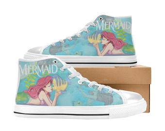 Little Mermaid High Top Shoes Custom Canvas Sneakers