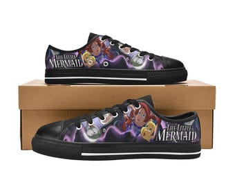 The Little Mermaid Low Top Shoes Custom Canvas Sneakers Unisex for Kids or Adults
