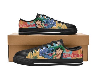 Lilo And Stitch Low Top Shoes Custom Canvas Sneakers Unisex for Kids or Adults