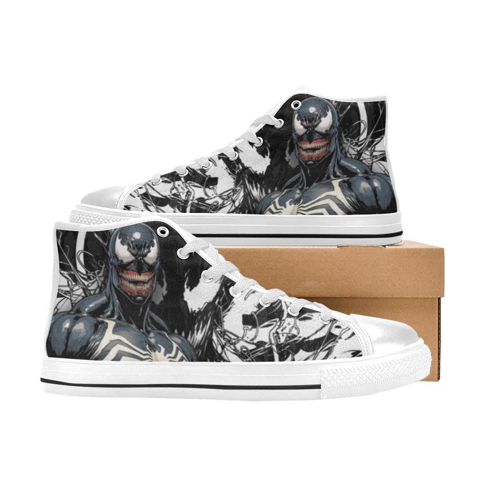 Venom High Top Shoes Custom Canvas Sneakers Unisex for Kids or Adults