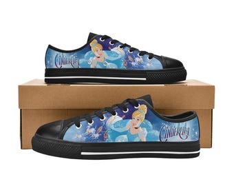 Cinderella Low Top Shoes Custom Canvas Sneakers for Kids & Adults