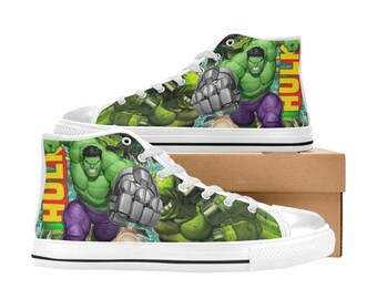 Hulk High Top Shoes Custom Canvas Sneakers for Kids & Adults