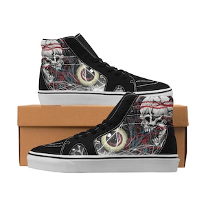 Custom Skull High Top Sneakers Gothic Horror Punk Streetwear