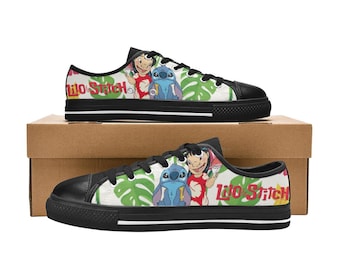 Zapatillas de lona personalizadas de Lilo & Stitch para niños y adultos.