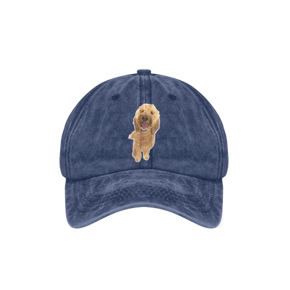 Custom Pet Portrait Hat DTF Printed Cotton Cap, Personalized Dog