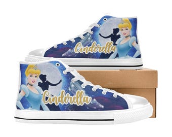 Cinderella High Top Shoes Custom Canvas Sneakers for Men, Women and Kids