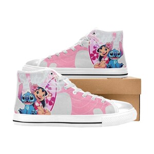 Lilo & Stitch High Top Shoes Custom Canvas Sneakers Unisex for Kids or Adults image 1