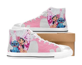 Lilo & Stitch High Top Shoes Custom Canvas Sneakers Unisex for Kids or Adults