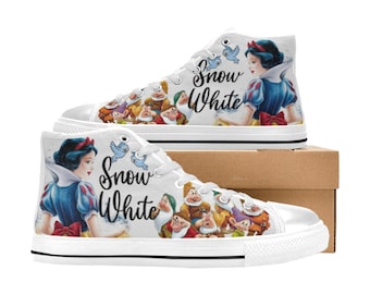 Schneewittchen High Top Schuhe Benutzerdefinierte Canvas Sneakers Unisex für Kinder oder Erwachsene