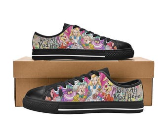 Alice In Wonderland Low Top Shoes Custom Canvas Sneakers Unisex for Kids or Adults