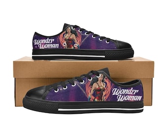 Wonder Woman Low Top Shoes Custom Canvas Sneakers for Kids and Adults