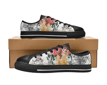 Beauty and the Beast Low Top Shoes Custom Canvas Sneakers