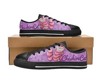 Cheshire Cat Alice In Wonderland Low Top Shoes Custom Canvas Sneakers for Kids & Adults