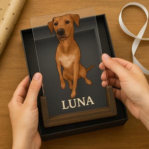 Detail Style Custom Pet Portrait Night Light – Personalized LED Dog or Cat Lamp with Name – Pet Memorial Gift – Animal Lover Keepsake Light