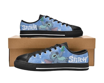 Stitch Low Top Shoes Custom Canvas Sneakers Unisex for Kids or Adults