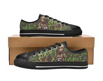 Guardians of the Galaxy Groot Low Top Shoes Custom Canvas Sneakers for Men, Women & Kids