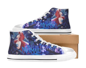 Little Mermaid High Top Shoes Custom Canvas Sneakers