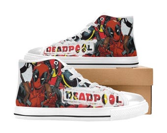 Deadpool High Top Shoes Custom Canvas Sneakers for Kids & Adults