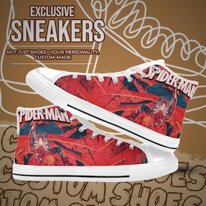 Hoge sneakers Spider-Man custom canvas schoenen, uniseks ontwerp