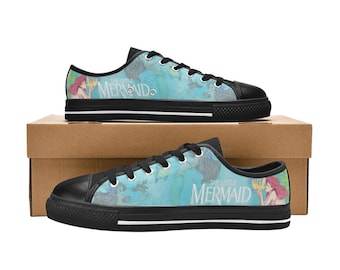 Little Mermaid Low Top Shoes Custom Canvas Sneakers