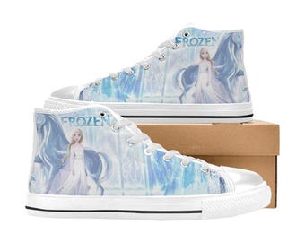 Trampki z płótna Frozen Custom High Top, personalizowane buty dla dzieci lub dorosłych