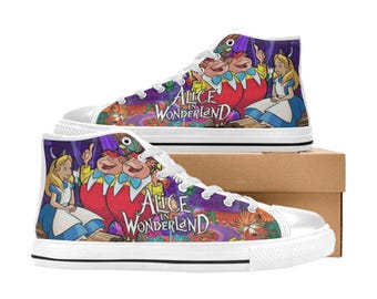 Alice In Wonderland High Top Shoes Custom Canvas Sneakers